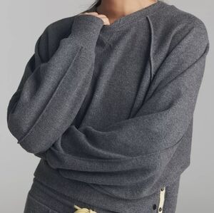 Anthropologie Cozy Gray Women's Daily Practice Sweatshirt xxs